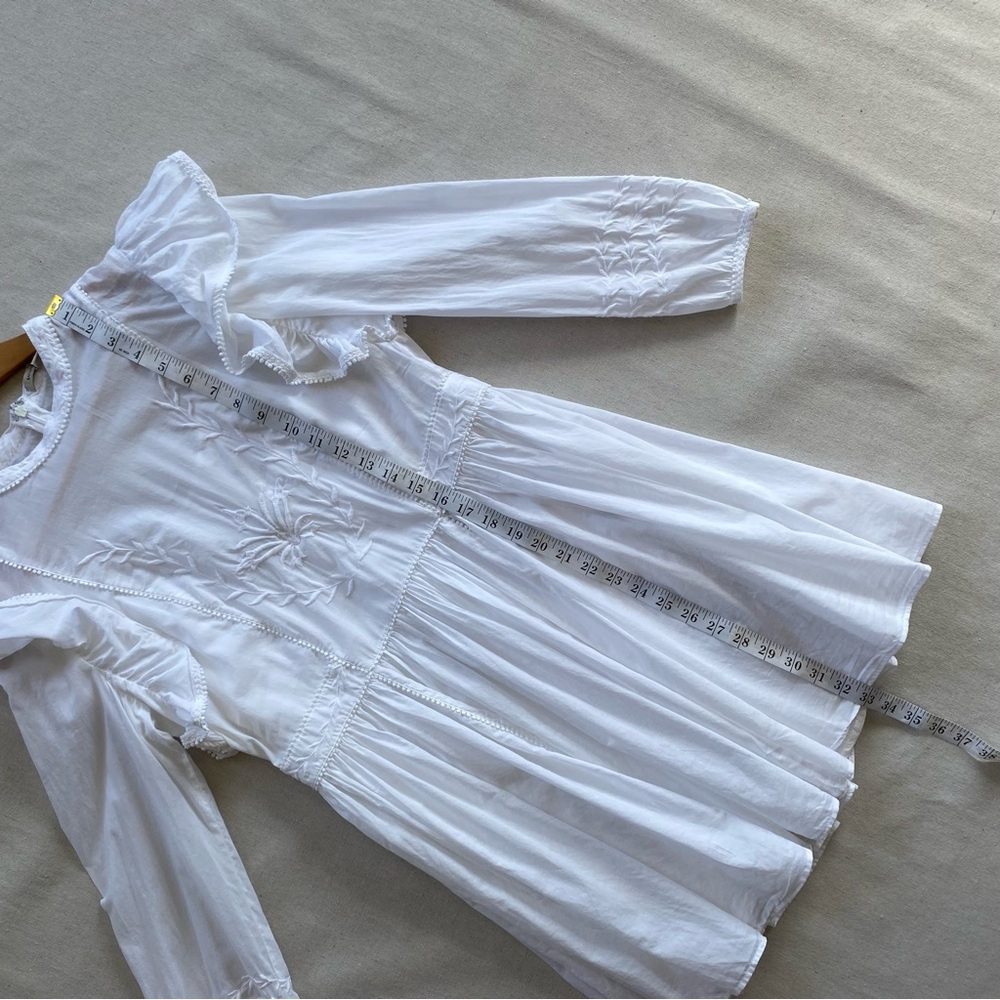 Banana Republic Esme Embroidered Ruffled Mini Dress Bishop Sleeves - Picture 13 of 16
